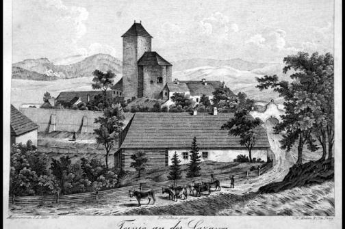 tynec-nad-sazavou-e-buechner-heber-litografie-1845
